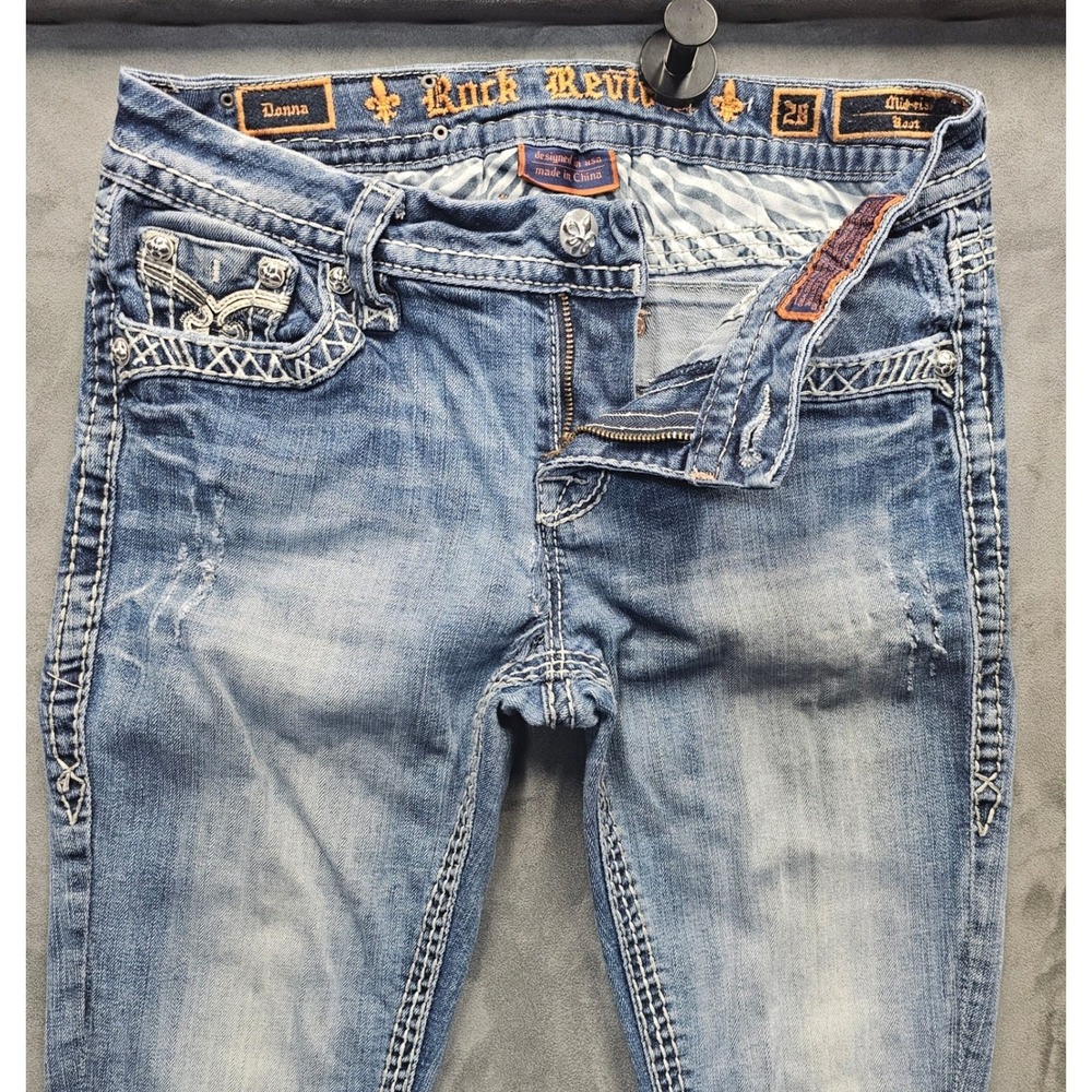 Rock Revival Donna Mid-rise Bootcut Jeans Size 28 (31) Light Wash E8340MB22L